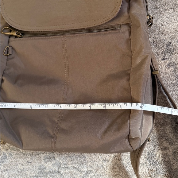 Travelon Anti-Theft Signature Slim Backpack Sable Brown RFID Pockets Organizer - Picture 11 of 11